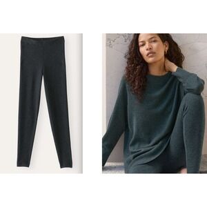 $228 Poetry Women's Cashmere Pants Legging Charcoal Size 12 L XL Quiet Luxury b2